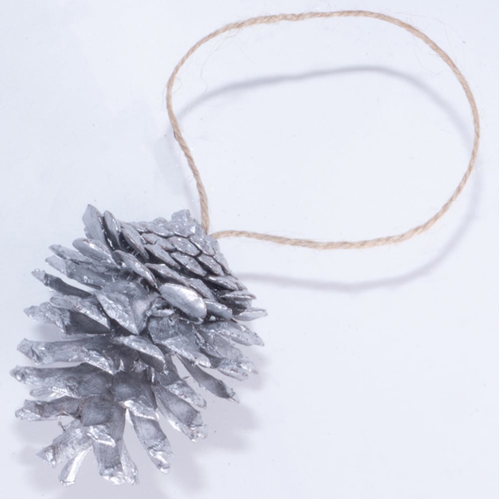St Helens Silver Hanging Pinecones Ornaments 6 Pack Image 5