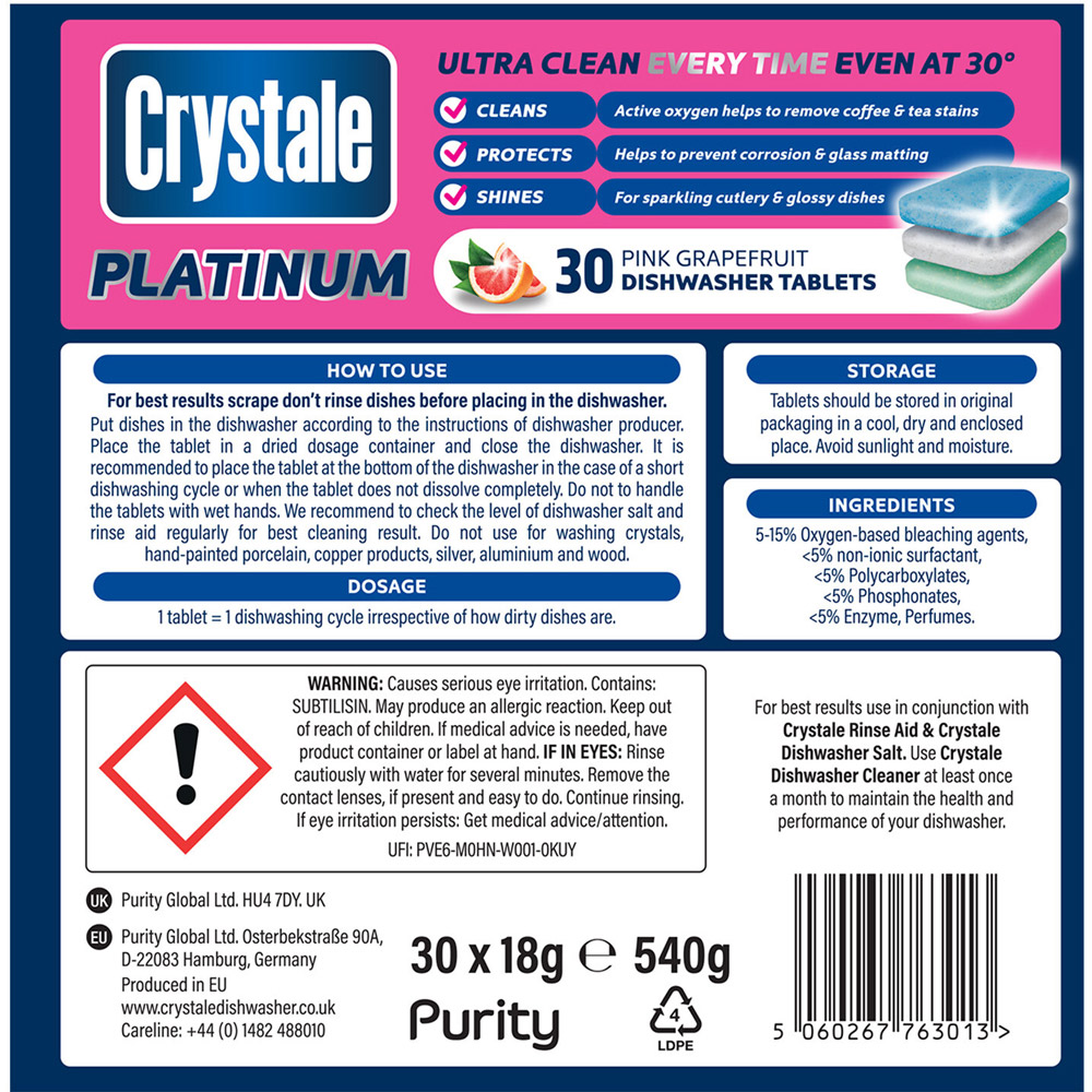 Crystale Platinum Dishwasher Tablets Image 2