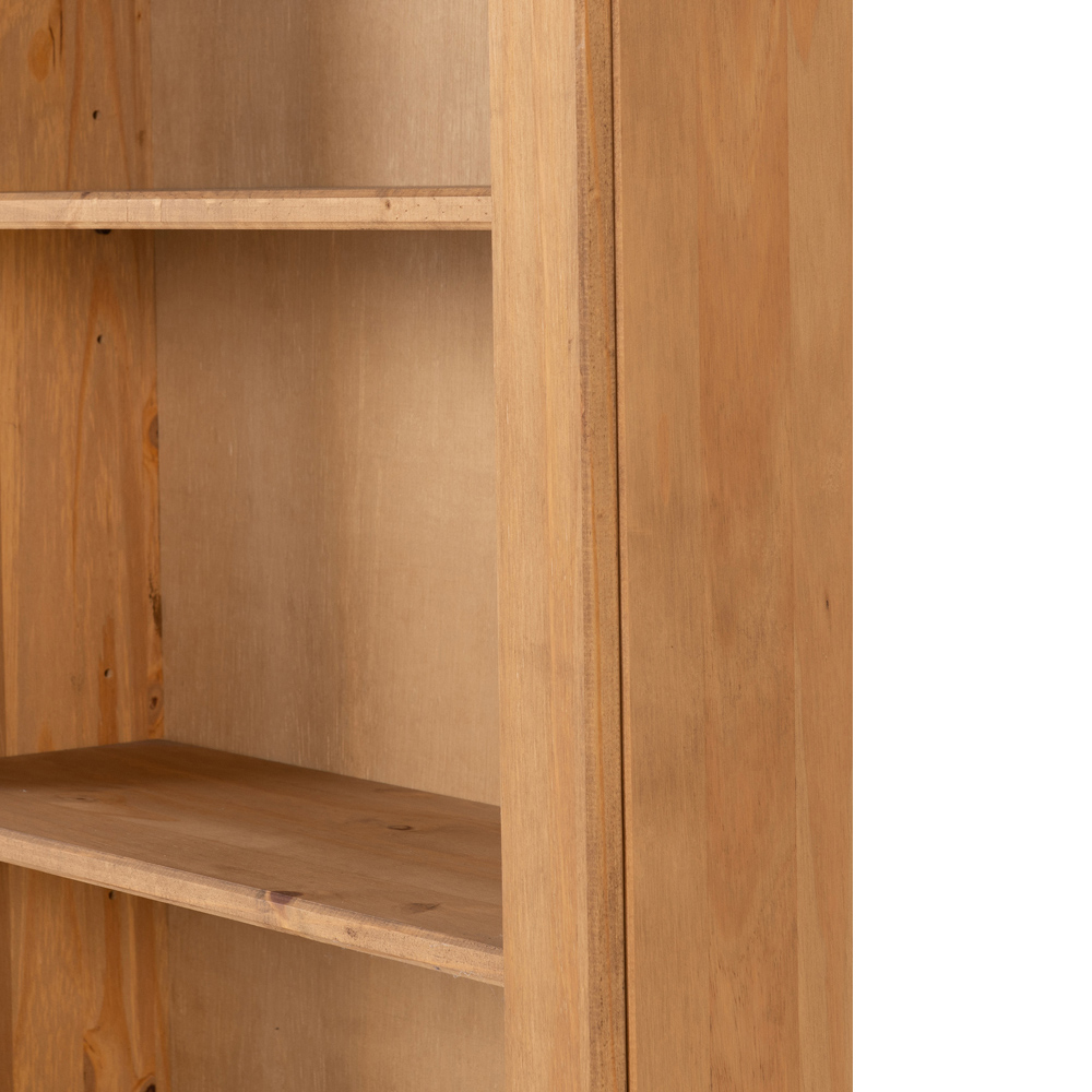 Seconique Corona 3 Shelf Distressed Waxed Pine Low Bookcase Image 5