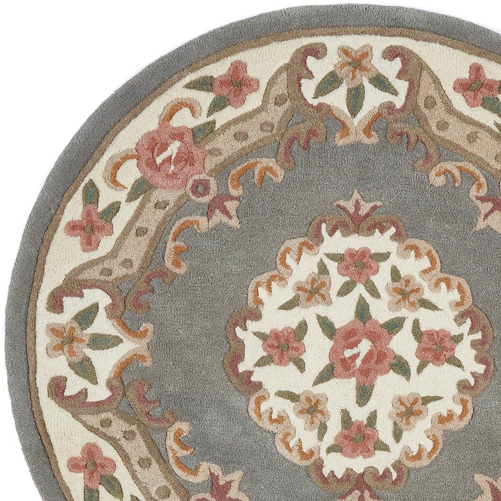 Origins Shensi Grey Wool Round Rug 120cm Image 2