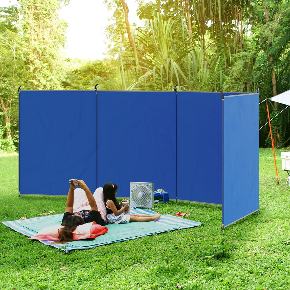 Outsunny Blue Outdoor Privacy Shield with Carry Bag 4.5 x 1.5m Image 2