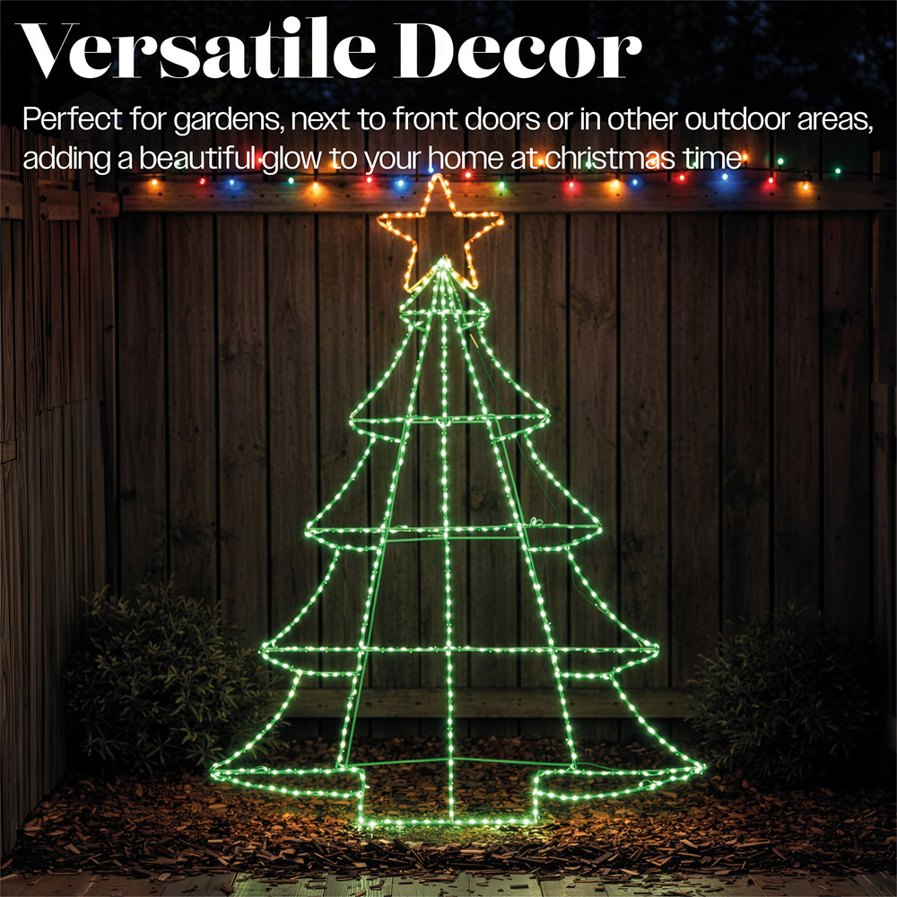 Xmas Haus 420 Green and White Micro LED Christmas Tree Silhouette with Stand 90.5cm Image 5