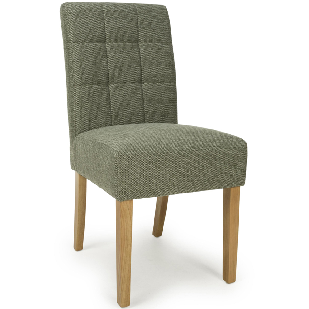Portland Harlow Olive Weave White Legs Waffle Back Dining Chair Image 2