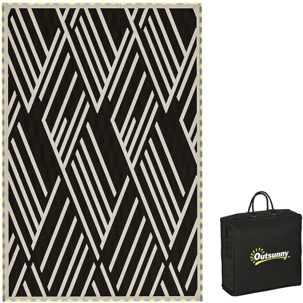 Outsunny Coffee and Black Reversible LED Rug 182 x 274cm Image 3