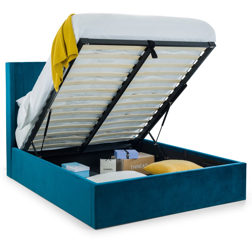 Julian Bowen Langham Super King Teal Storage Ottoman Bed Image 3