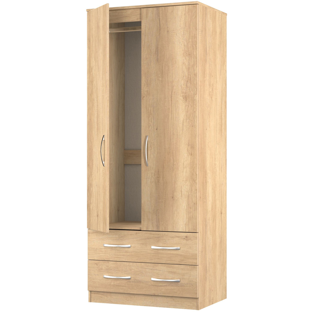 Crowndale Avon 2 Door 2 Drawer Nebraska Oak Wardrobe Ready Assembled Image 6