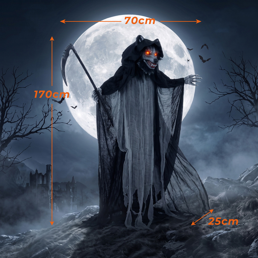 HOMCOM Light Up Standing Animated Werewolf Halloween Decoration 5.5ft Image 9