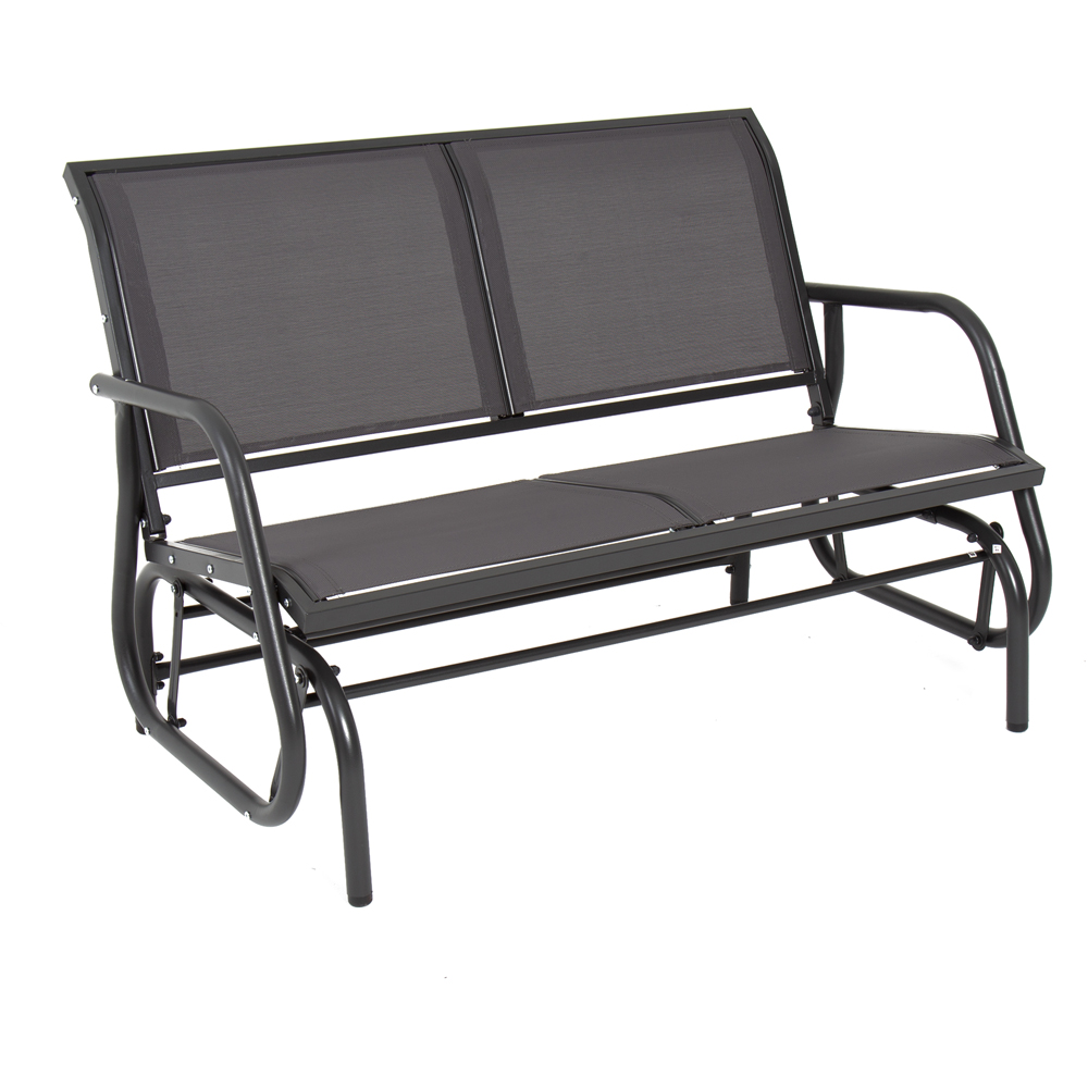 Charles Bentley Textilene Grey Rocking Glider Bench Image 2