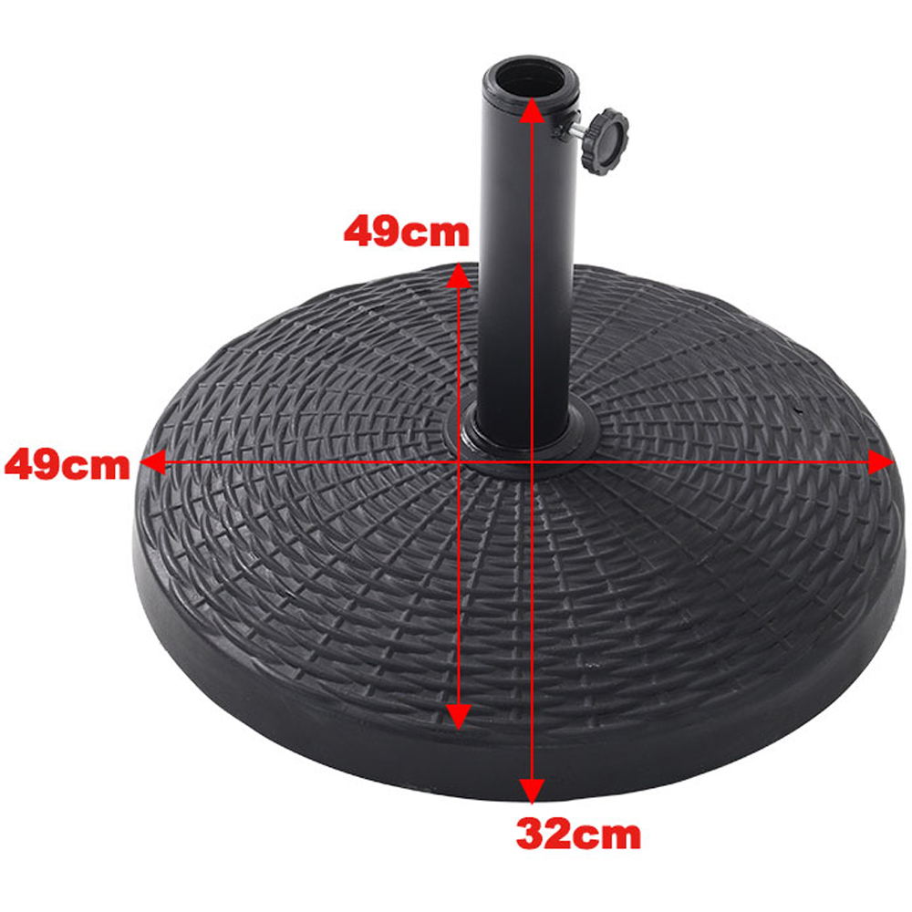 Living and Home Black Crank and Tilt Parasol 3m with Round Resin Base Image 8