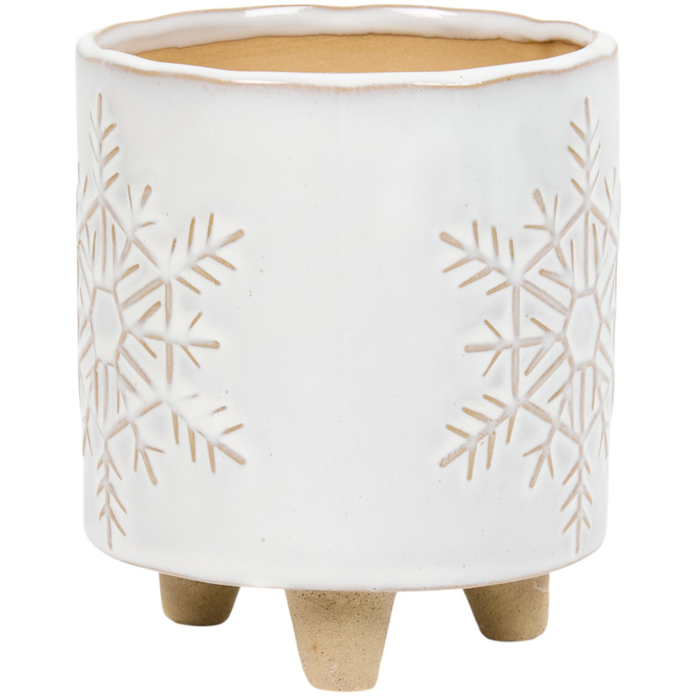 Snowflake Mat Pot Snowflake Pot Cream | Wilko