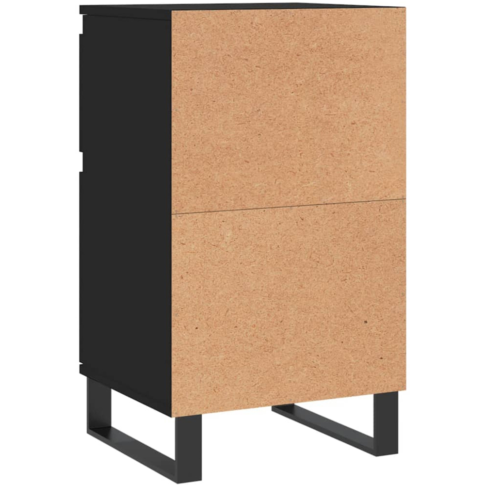 vidaXL Single Door Single Drawer Black Wooden Sideboard Set of 2 Image 9