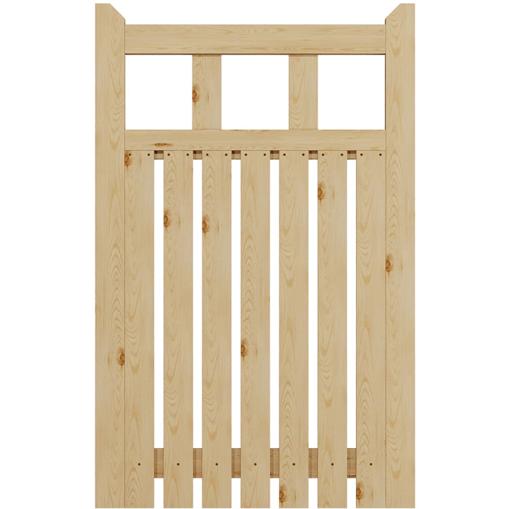 Outdoor Minimalist Nature Wooden Straight-Corner Garden Fence Door, 120 x 76 x 2.5cm Image 4