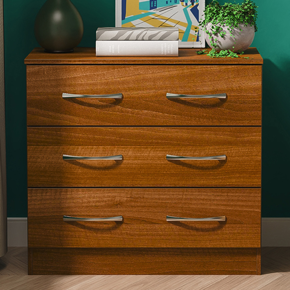 Crowndale Avon 3 Drawer Noche Walnut Chest of Drawers Image 1