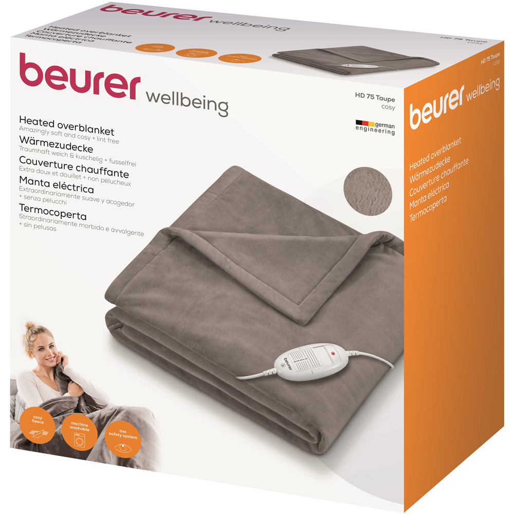 Beurer Taupe Cosy Heated Throw Image 2