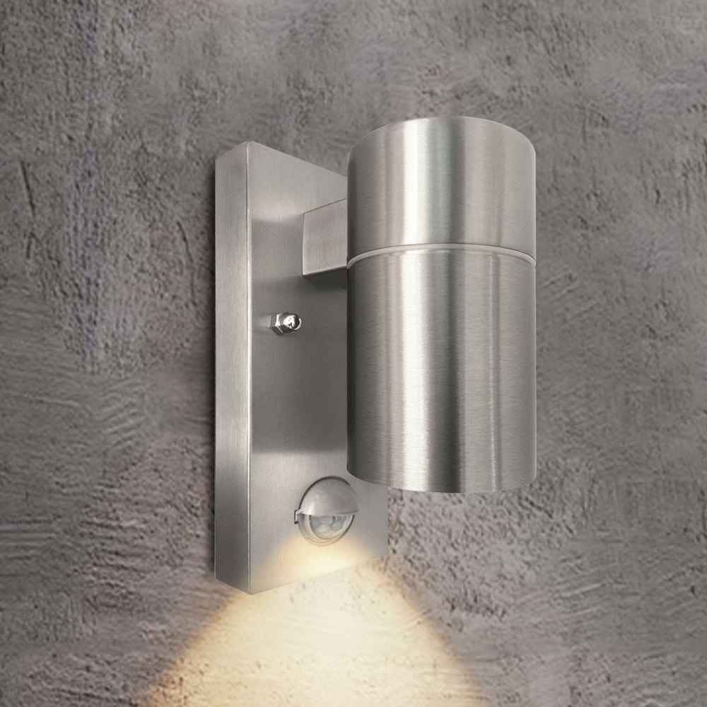 ExtraStar Silver Stainless Steel Wall Downlight with Motion Sensor Image 2