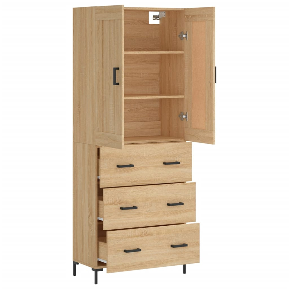 vidaXL 2 Door 3 Drawer Sonoma Oak Highboard Image 4