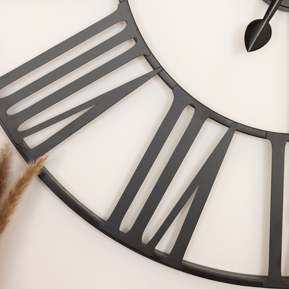 Charles Bentley Black Indoor Round Wall Clock 80cm Image 8