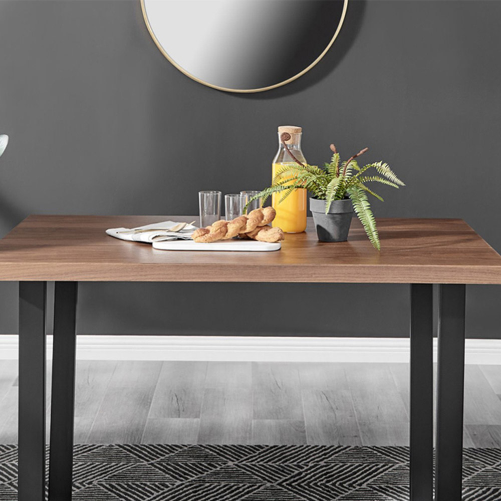 Furniturebox Solo Valera Wood Effect 4 Seater Dining Set Brown and White Image 5