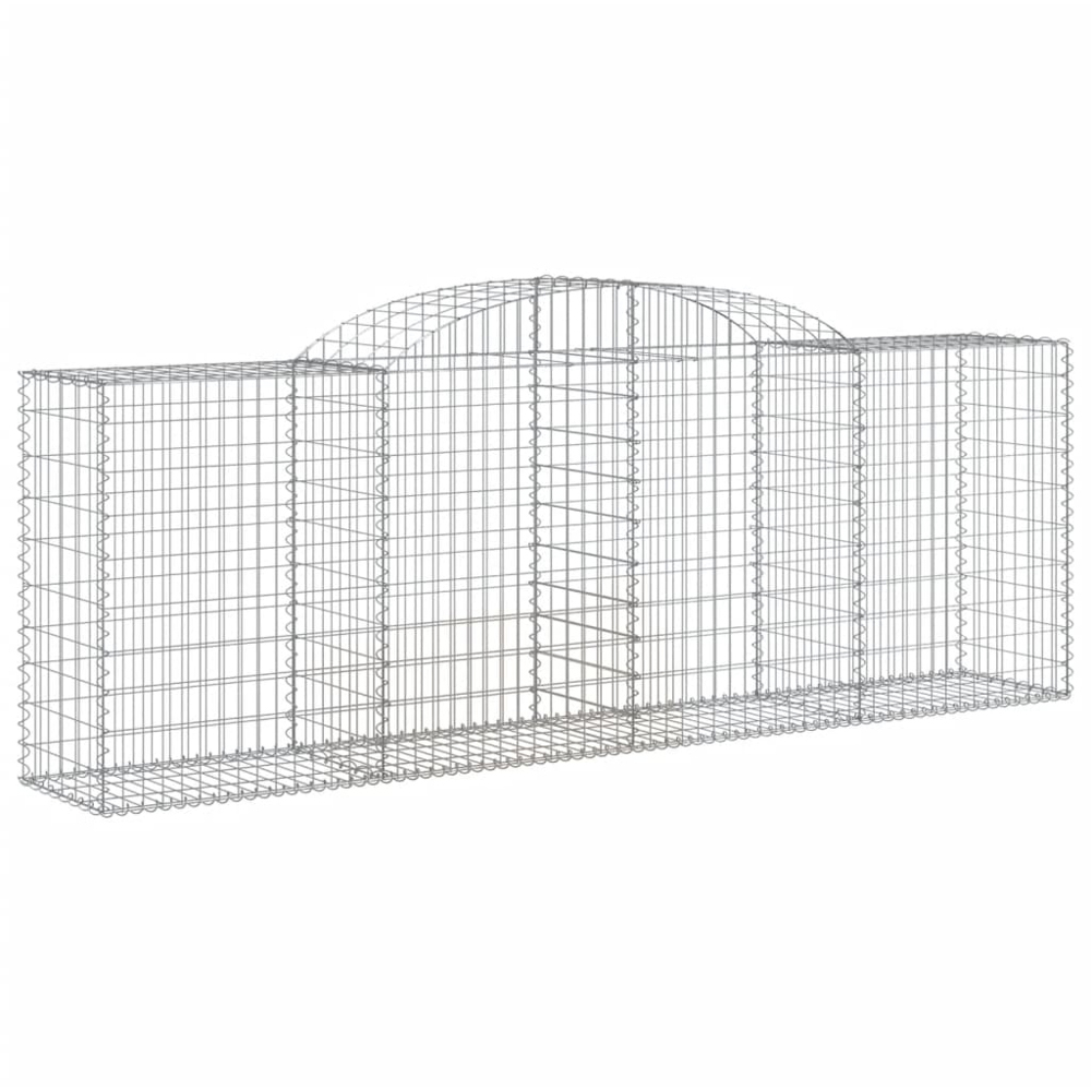 vidaXL Silver Galvanised Iron Arched Gabion Basket 300 x 50 x 100/120cm 11 Pack Image 1