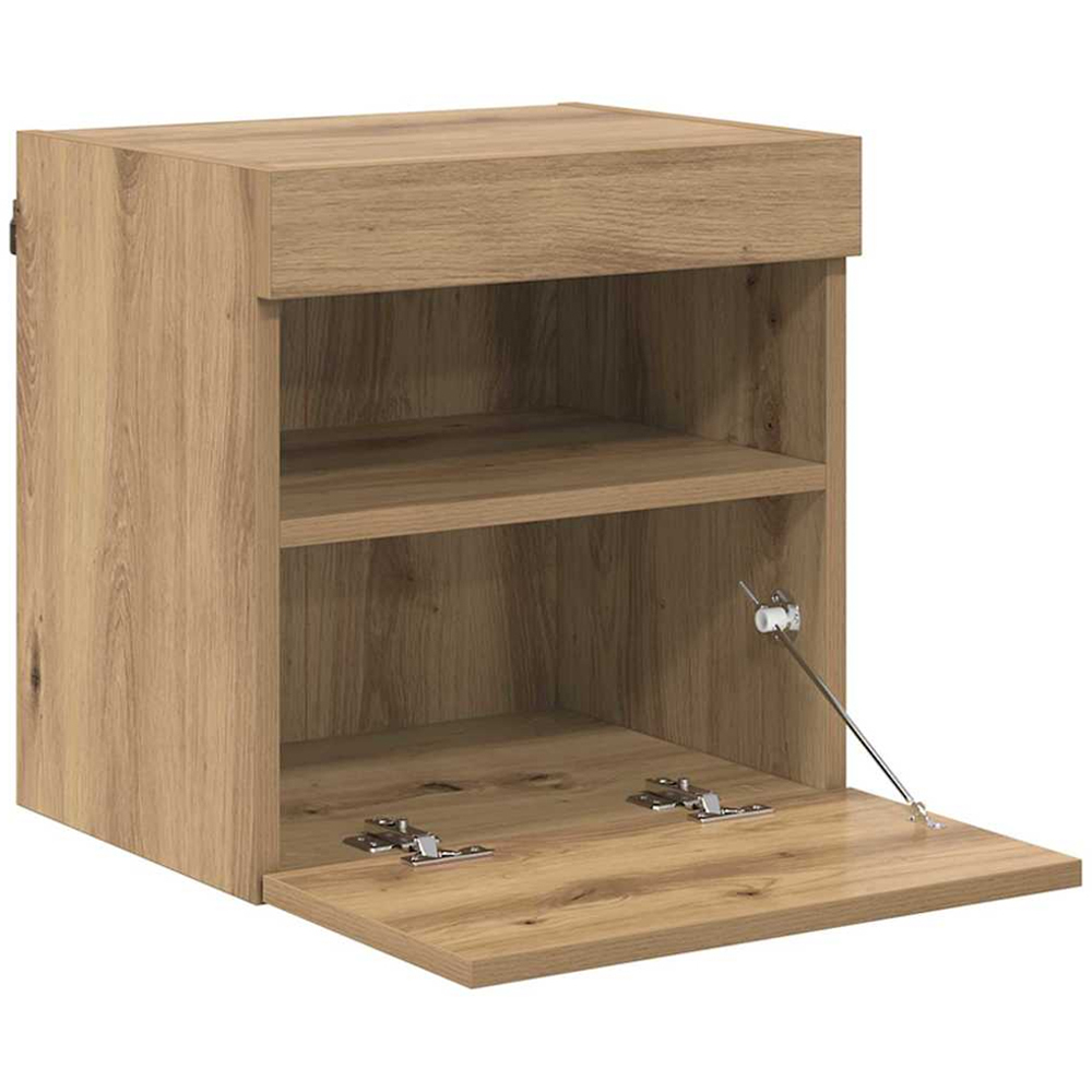 vidaXL Single Door Single Shelf Artisan Oak Wall Mounted TV Cabinet with LED Light 2 Pack Image 8