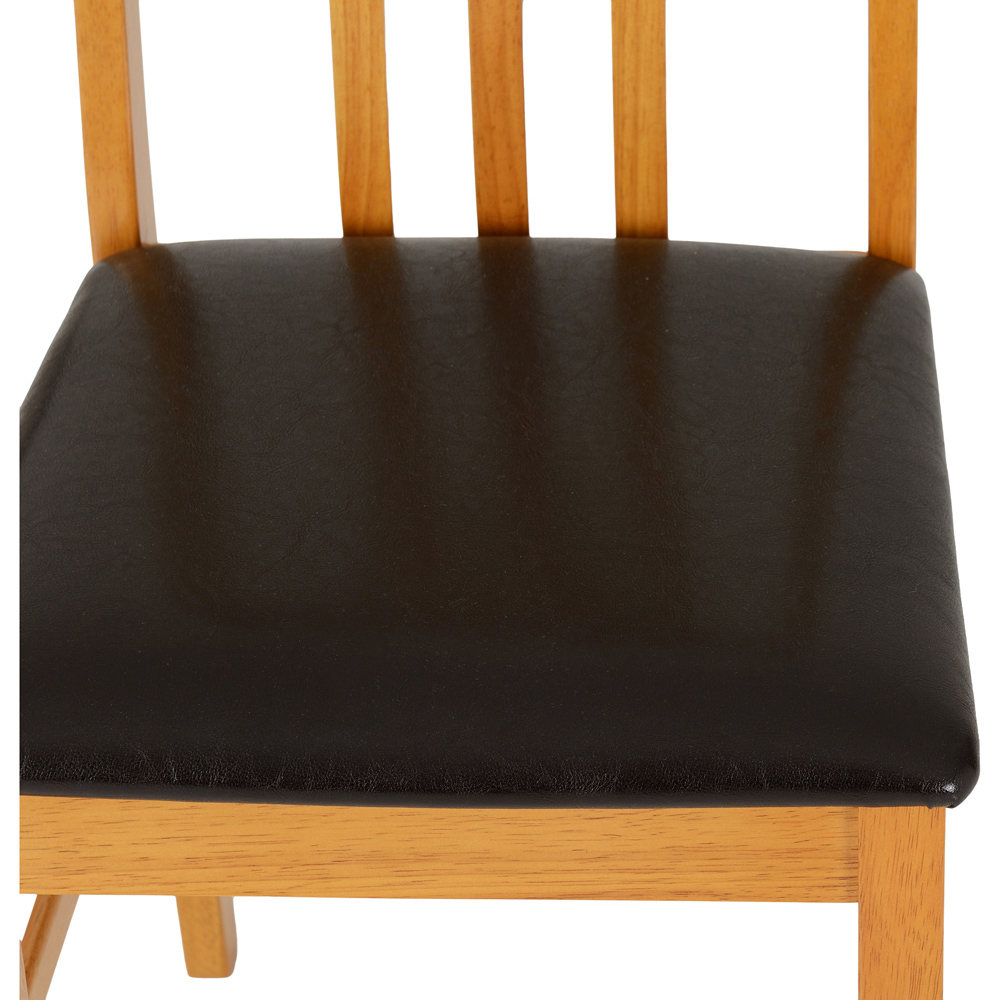 Seconique Vienna Single PU Dining Chair Medium Oak and Brown Image 7