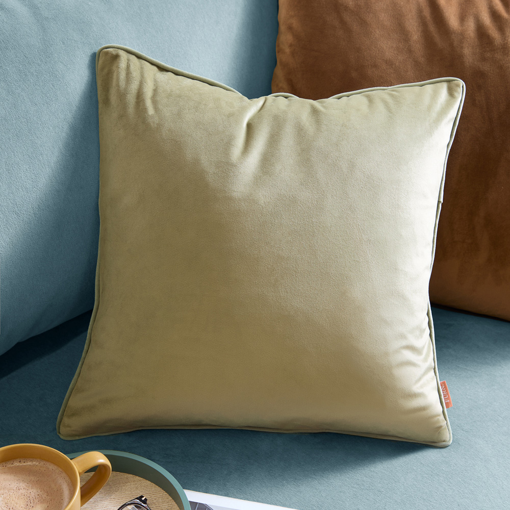 Furn Christmas Meridian Sage and Green Velvet Cushion 45 x 45cm Image 4