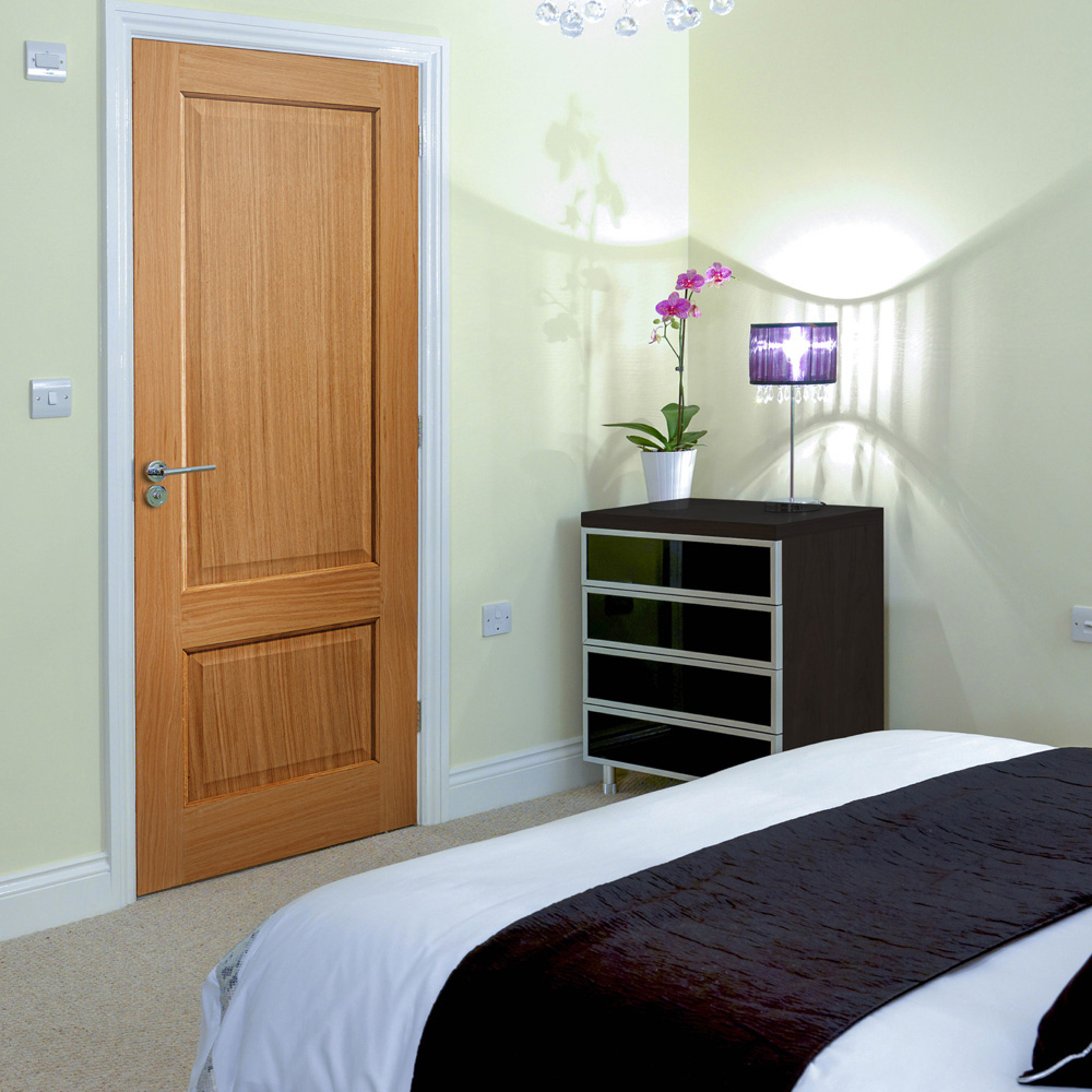 JB Kind Trent Oak Veneered FD30 Unfinished Internal Door 1981 x 762mm Image 2
