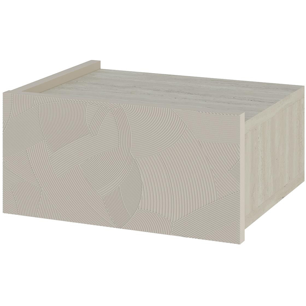 Decortie Onda Single Drawer Sandstone LED Wall-Mounted Bedside Table Image 2