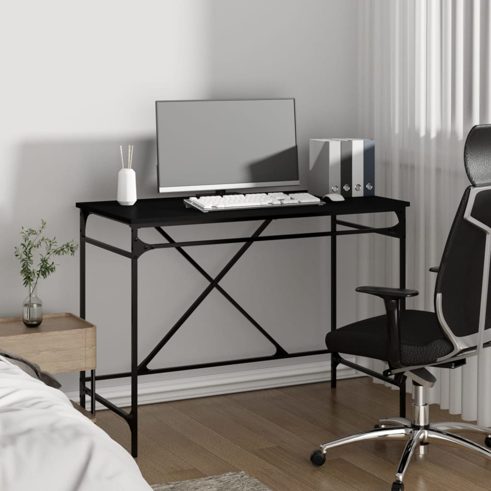 vidaXL Industrial Style Computer Desk Black Image 7