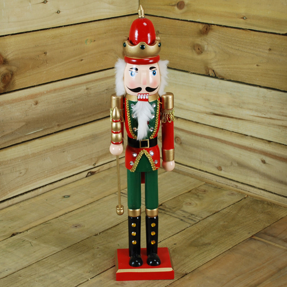 Samuel Alexander Wooden Nutcracker Soldier Decoration with Red Jacket and Green Trousers Image 2