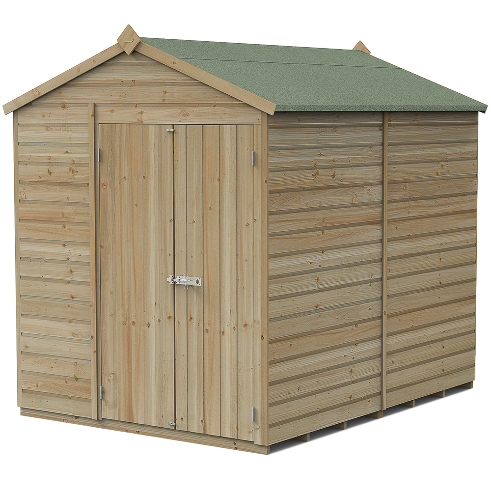 Forest Garden Beckwood 6 x 8ft Double Door Shiplap Apex Shed Image 1