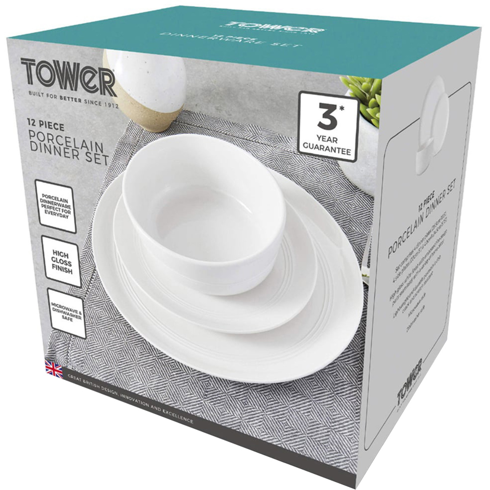 Tower 12 Piece Porcelain Dinnerware Set Image 2