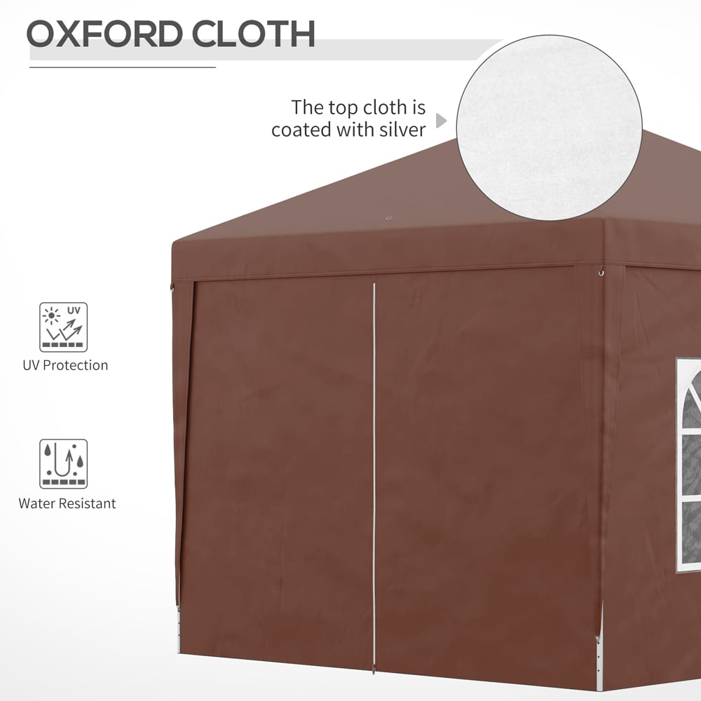 Outsunny 3 x 3m Coffee Party Canopy Tent with Carry Bag Image 7