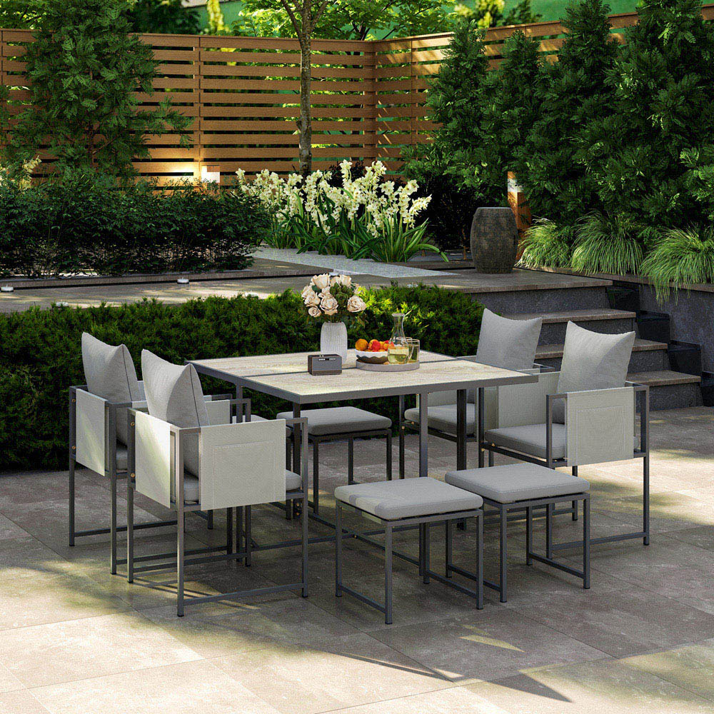 Outsunny 8 Seater Garden Dining Set with Cushions Image 3