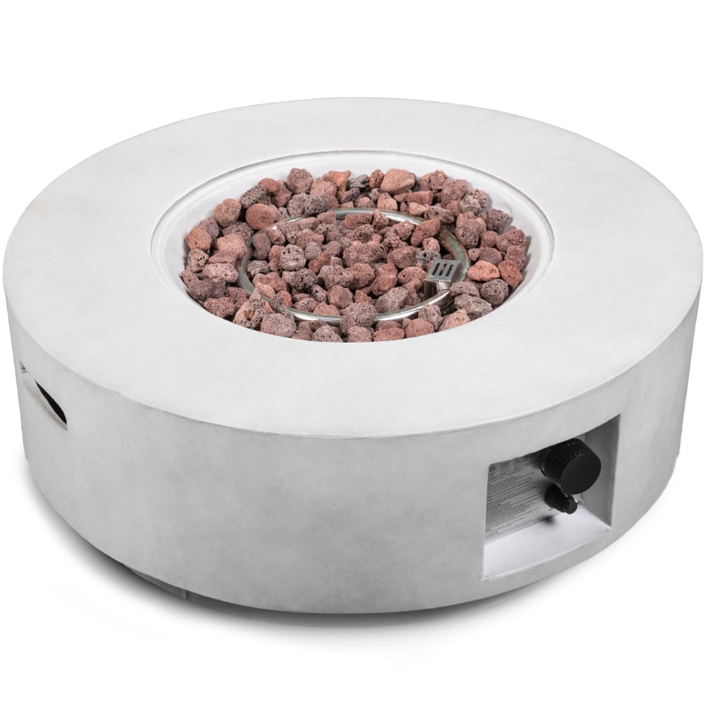 MDA Designs Fusion Light Stone Propane Outdoor Firepit Image 1