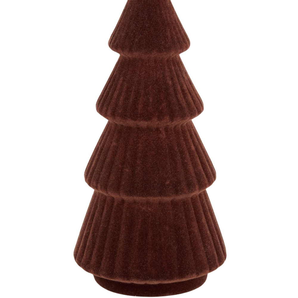 Flocked Tree Decoration Brown Image 3