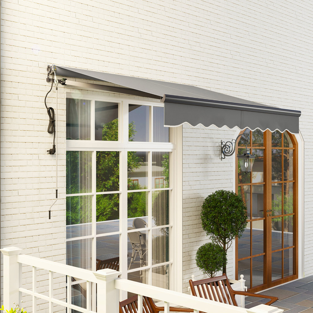 Outsunny 2.5 x 2m Dark Grey Electric Retractable Awning Image 3