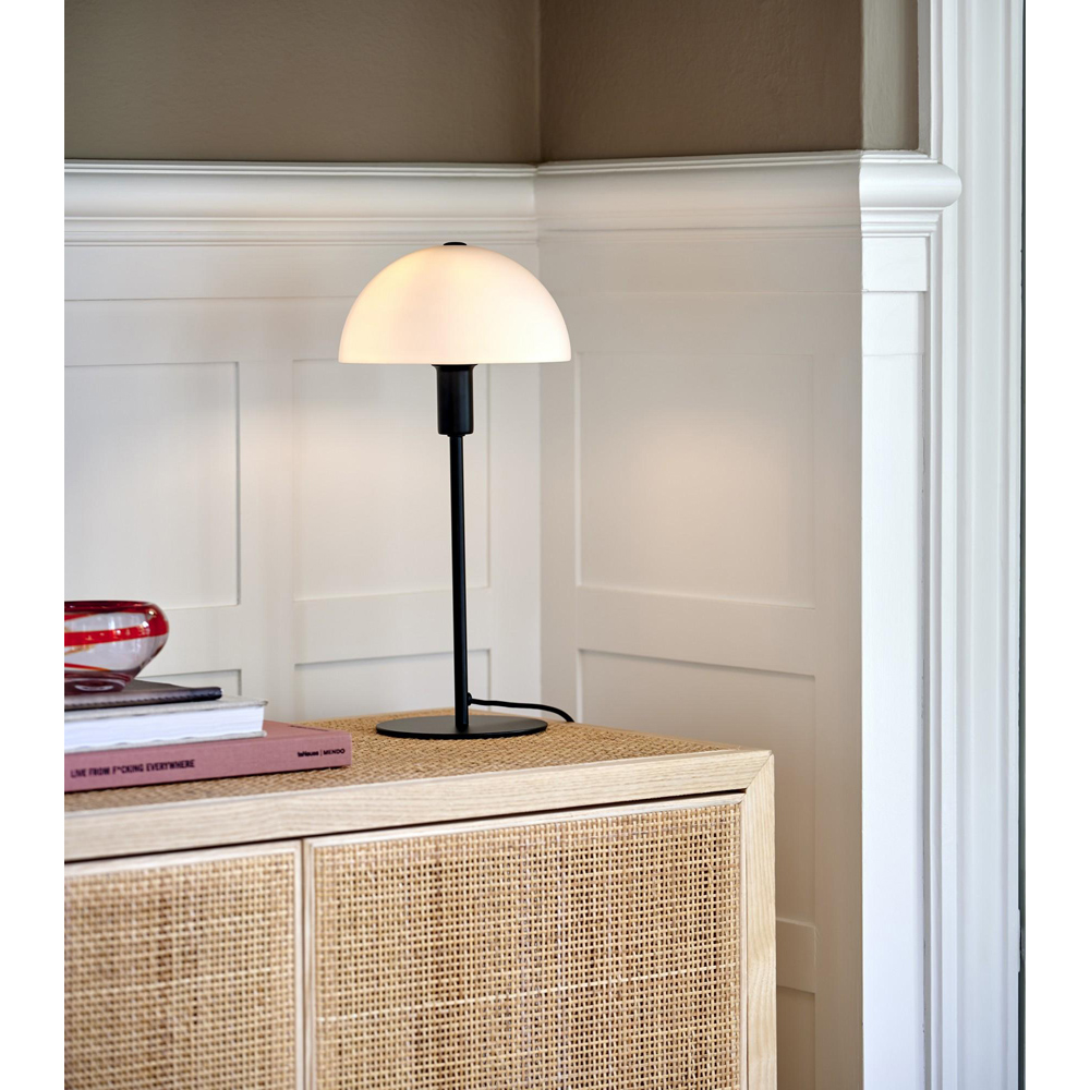 Nordlux Ellen 20 E14 Opal Black Table Lamp Image 2