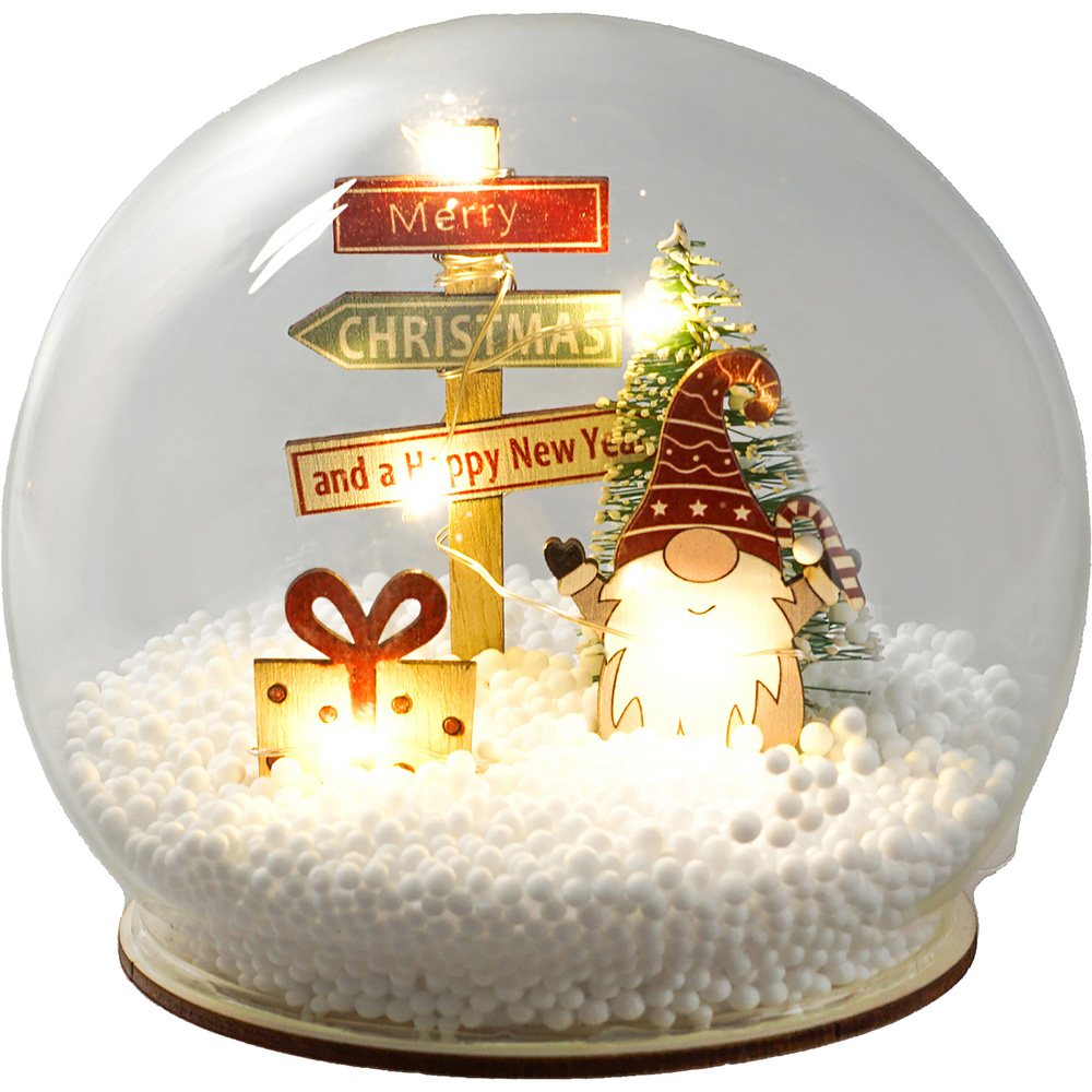 Xmas Haus Light Up Gonk Village Snow Globe Image 1