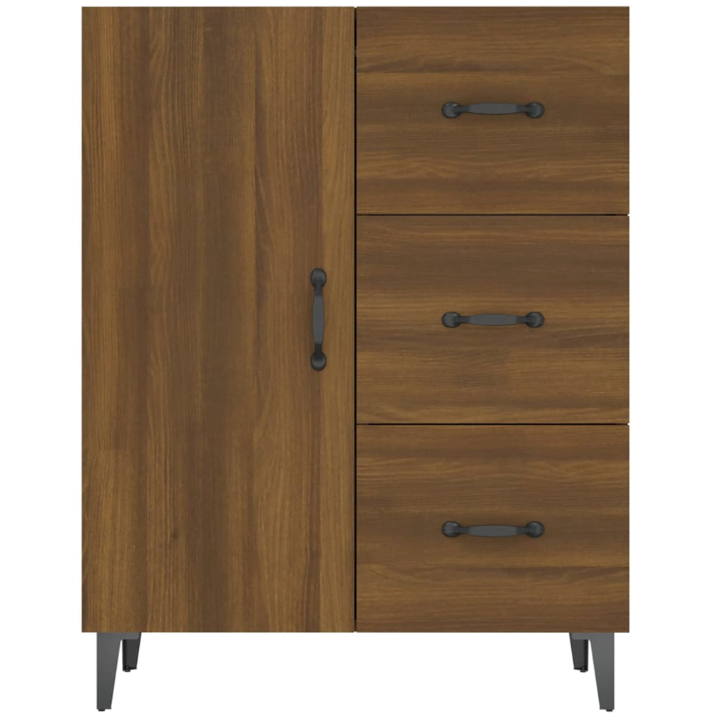 vidaXL Single Door 3 Drawer Brown Oak Sideboard Image 5