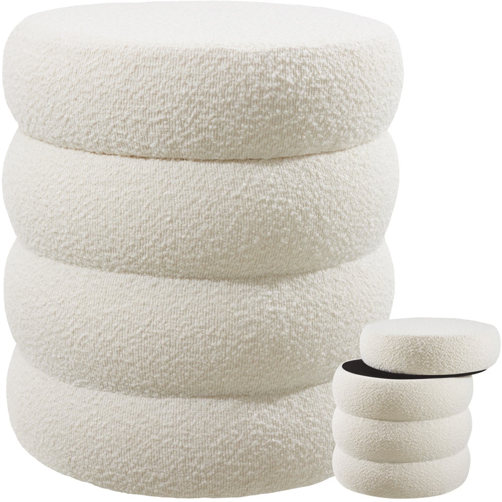 Tectake Altu Cream White Stool with Padded Seat Image 2