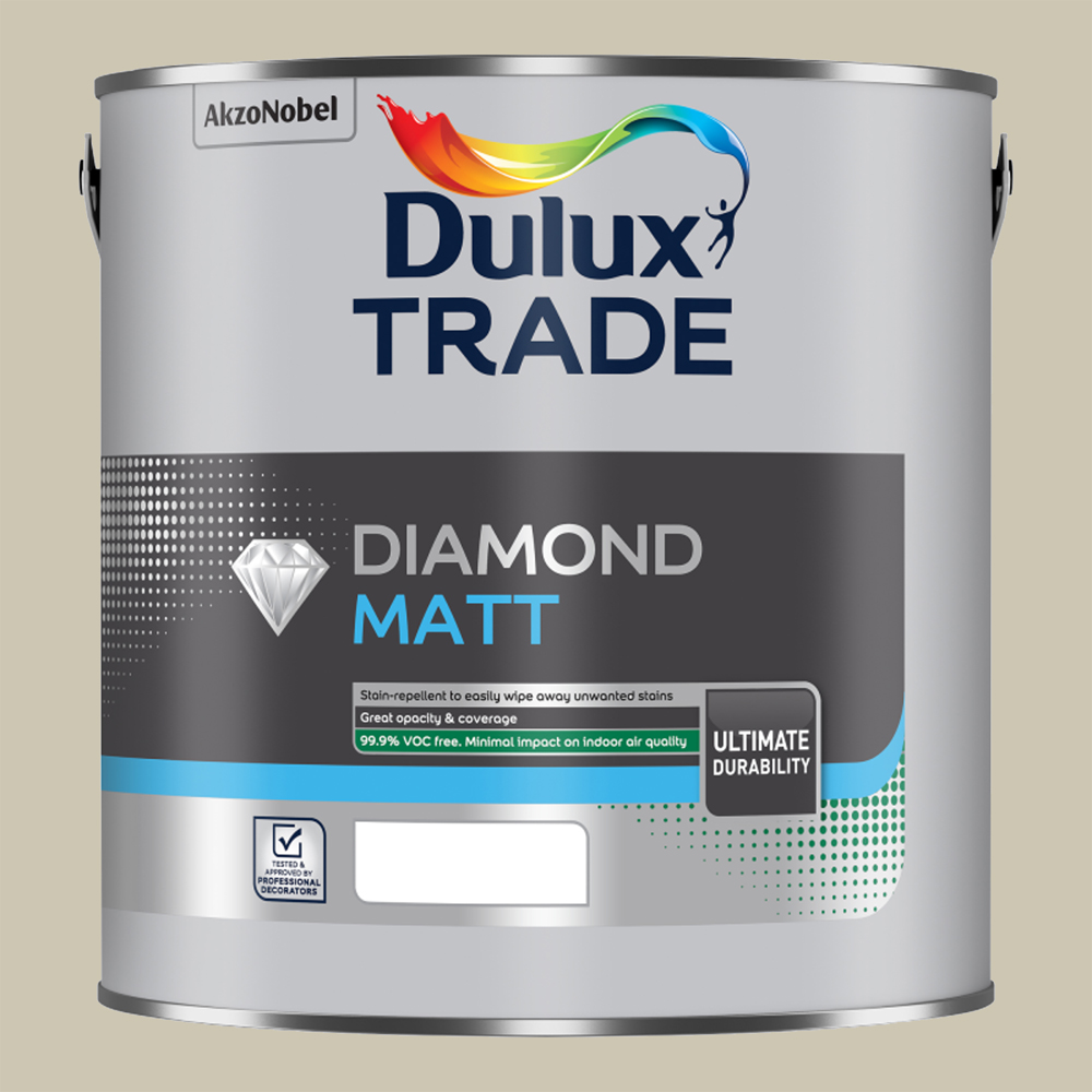 Dulux Trade Mossy Stone Walls and Ceilings Diamond Matt Paint 2.5L Image 2