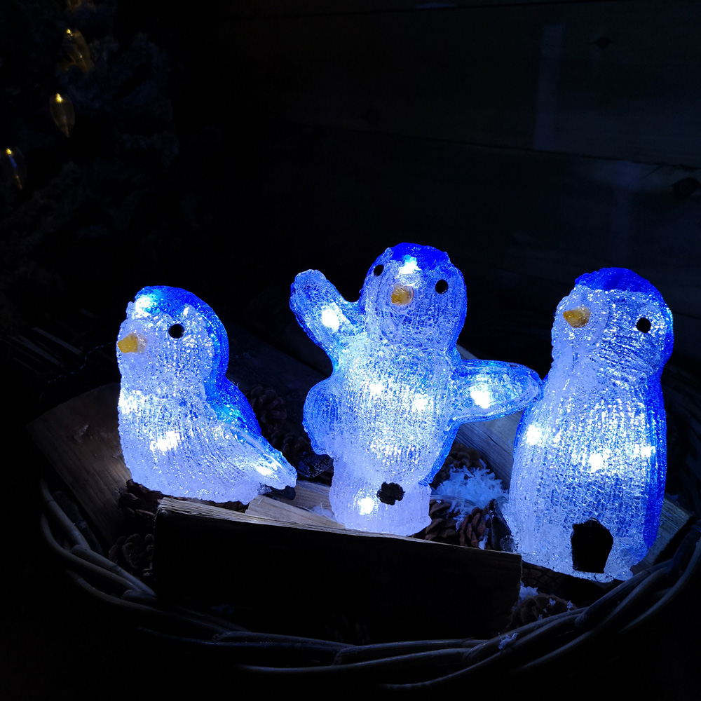 Samuel Alexander 30 Ice White LED Acrylic Penguins Christmas Decoration Set of 3 Image 9