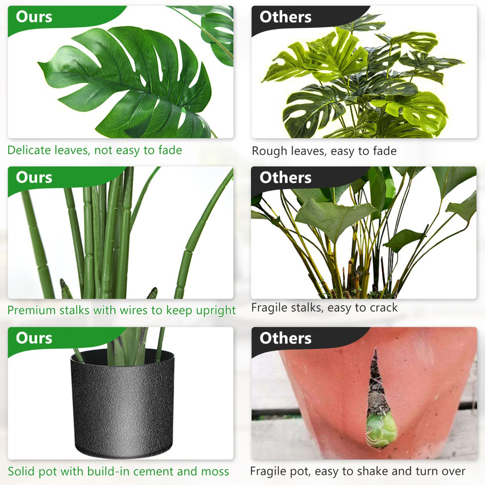 Costway Monstera Artificial Plant In Pot 5ft Image 6