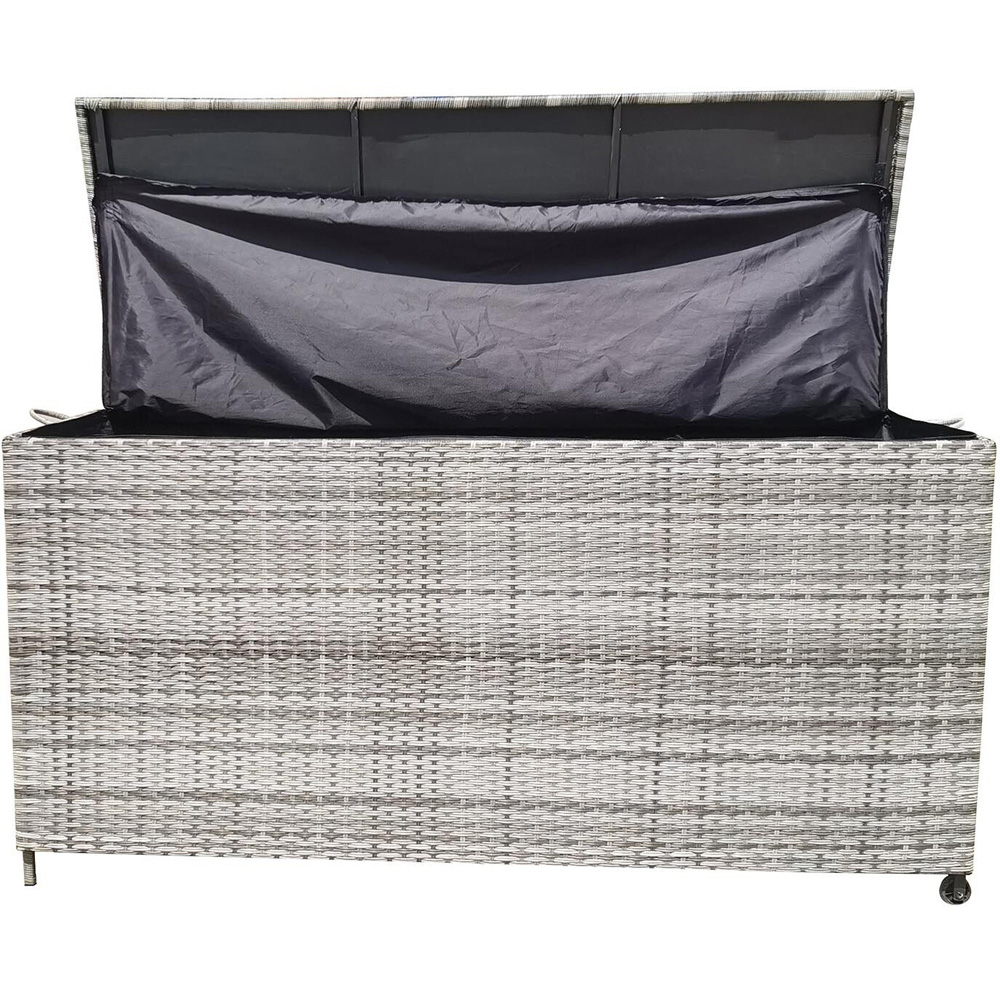 Malay Deluxe New Hampshire Grey Rattan Effect Cushion Storage Box Image 7