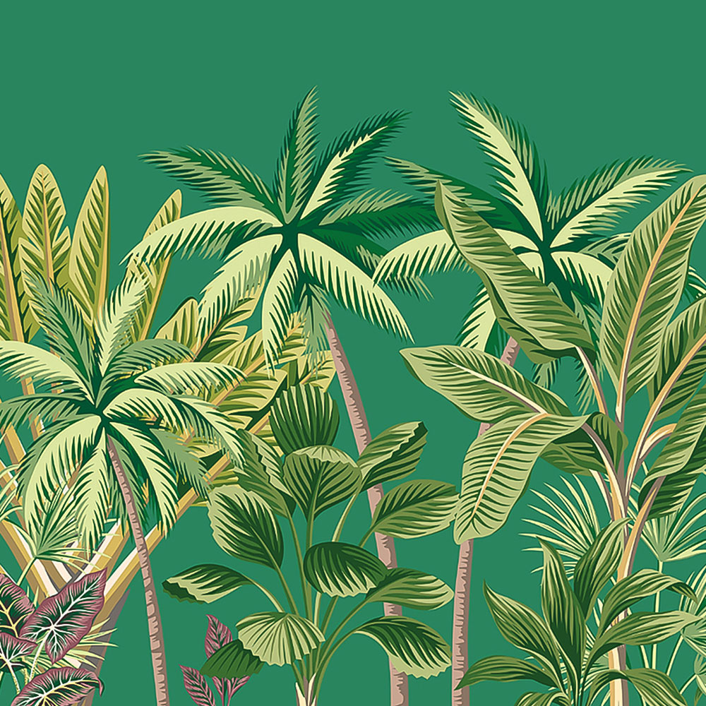 Origin Murals Tropical Palm Trees Green Wall Mural Image 2
