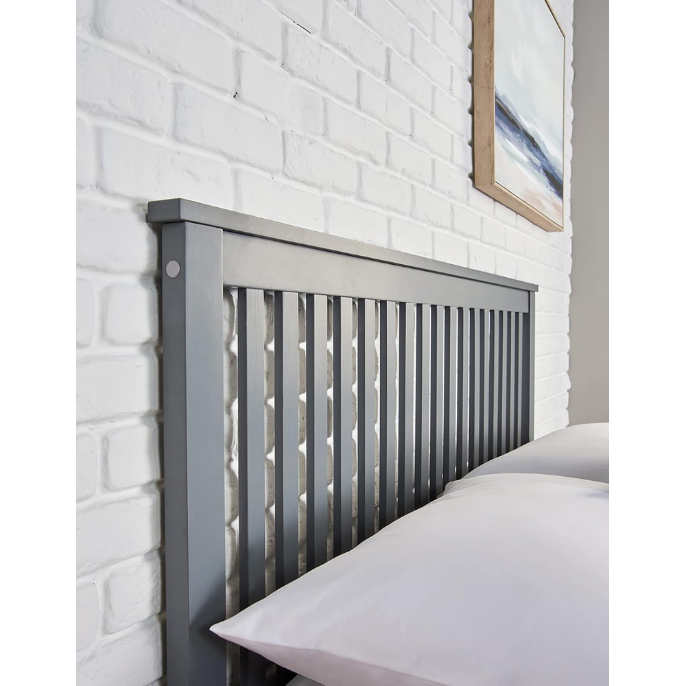 Home Treats King Size Grey Wooden Ottoman Bed with Mattress Image 6