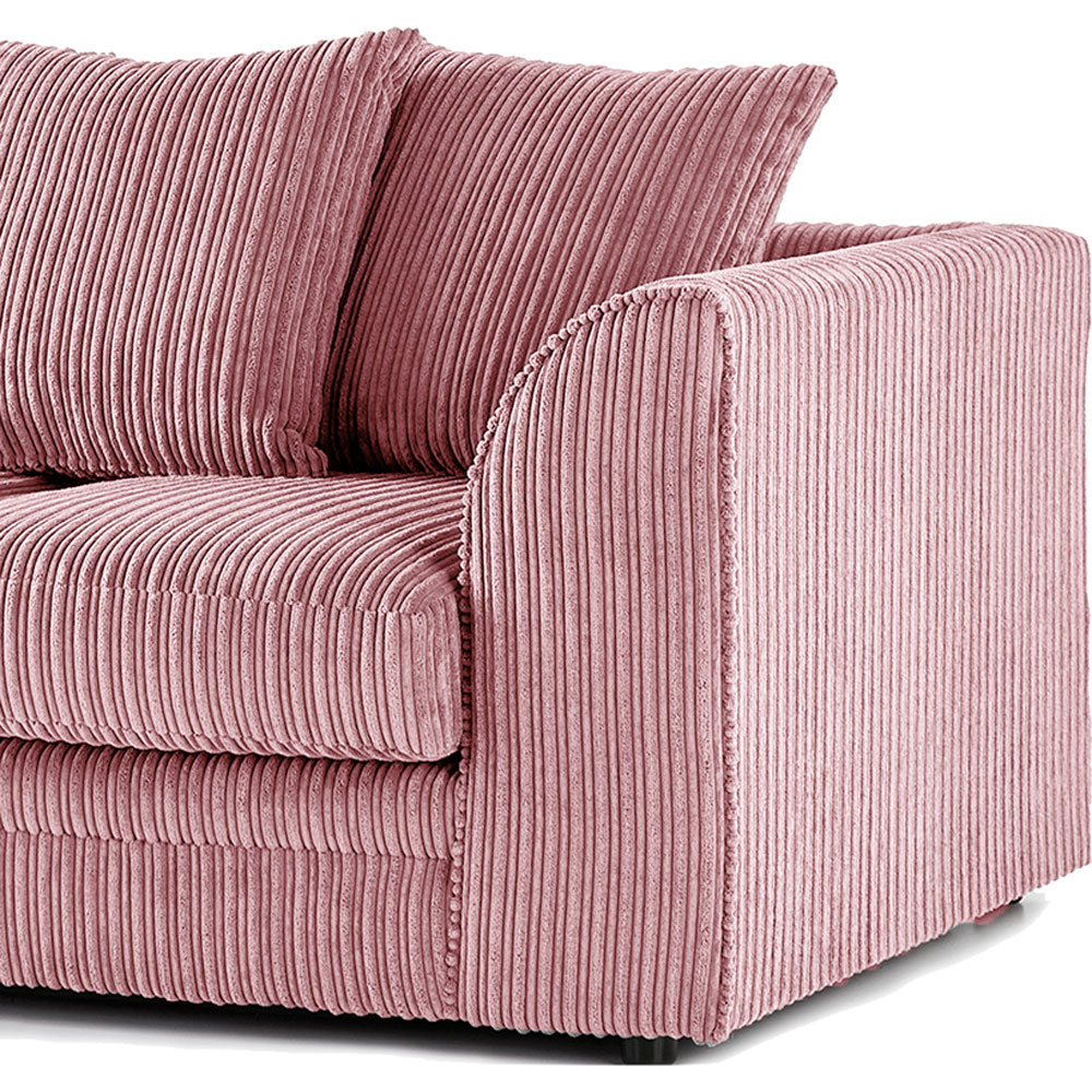 Luxor 3 Seater Pink Jumbo Cord Left Hand Facing Corner Sofa Image 4
