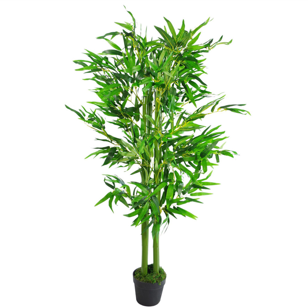 Leaf Artificial Green Bamboo Plant Pot 120cm Image 1