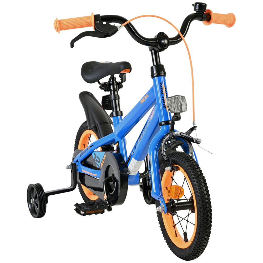 Volare Rocky Kids 12 inch Blue Bike with Stabilisers Image 2